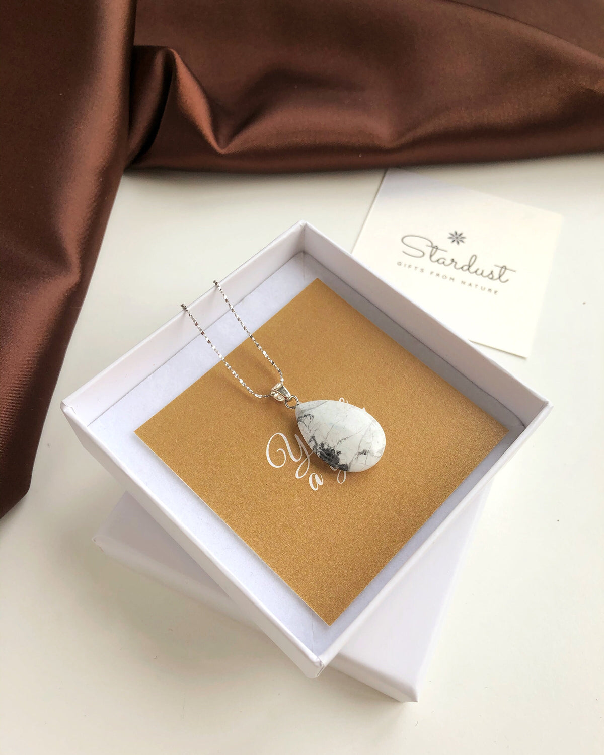 White Howlite drop Pendant