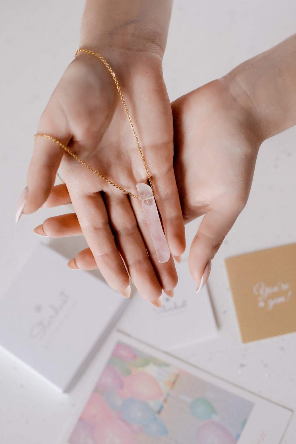 Rose Quartz Bar Pendant