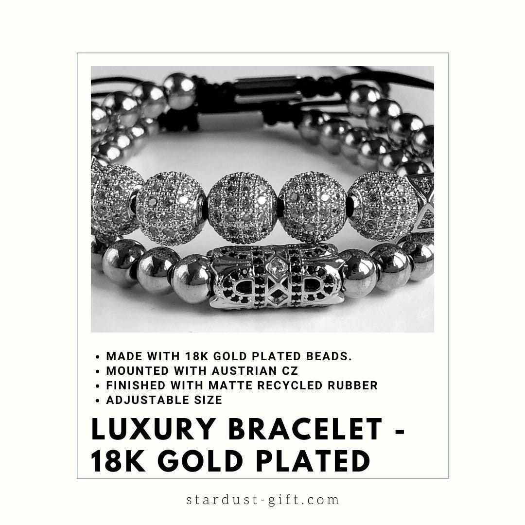 Luxury 18k gold plated bracelet set for men