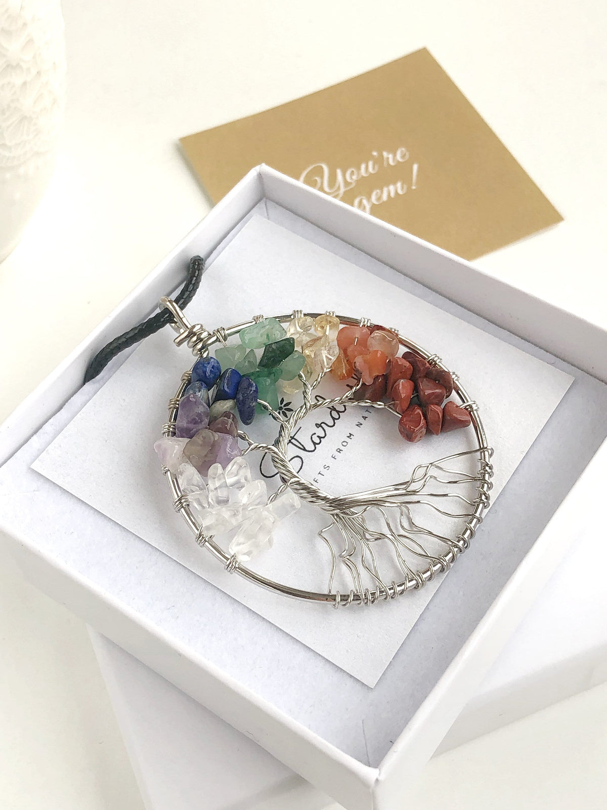 Rainbow Tree of Life necklace