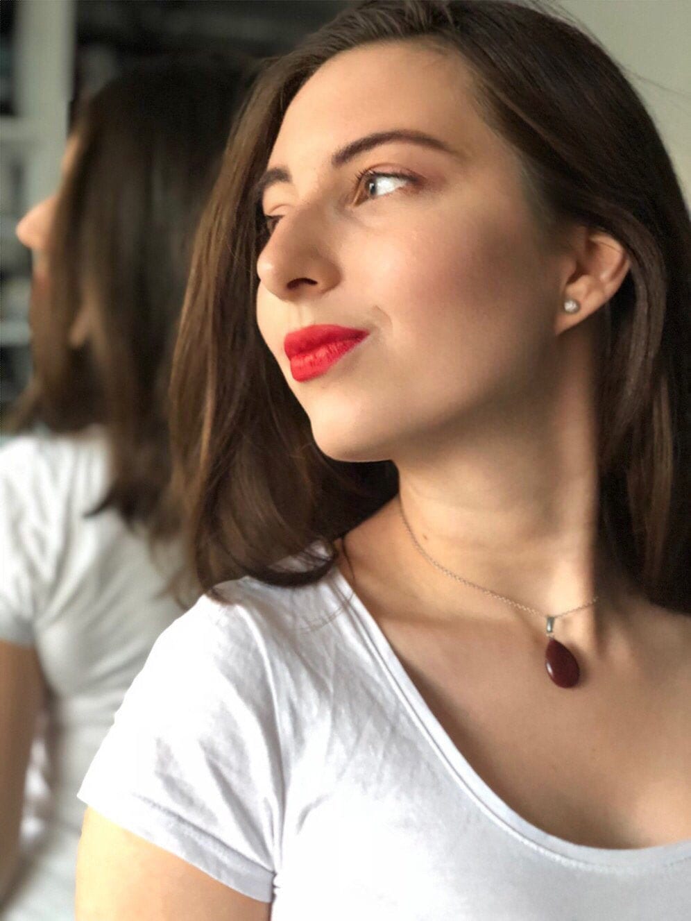 Sensuality stone, Rich Red Jasper Drop Pendant