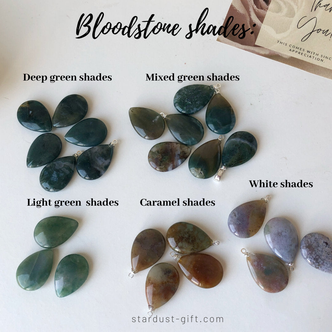 Red Green Bloodstone gemstone pendant necklace