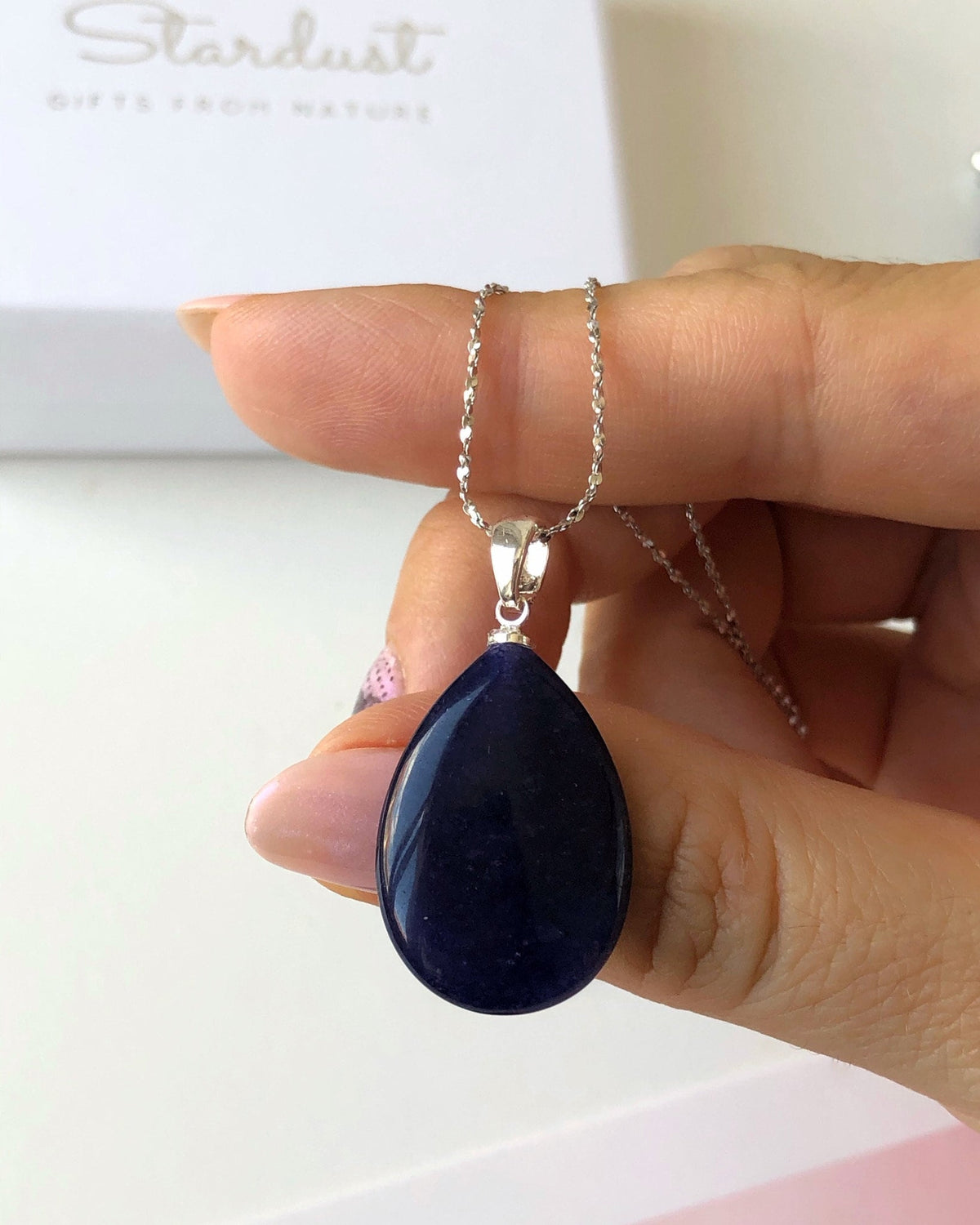 Royal Blue Agate Drop Pendant