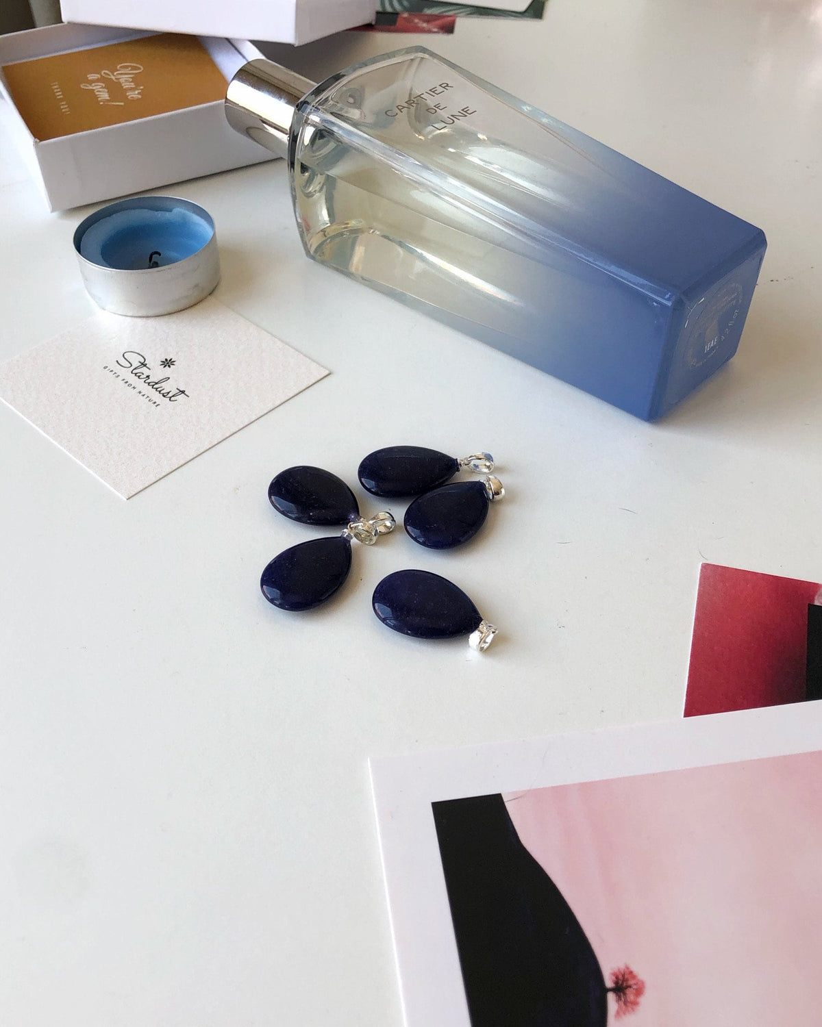 Royal Blue Agate Drop Pendant