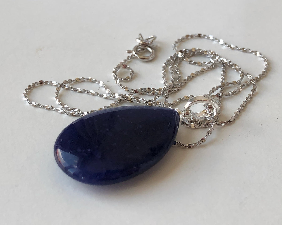 Royal Blue Agate Drop Pendant