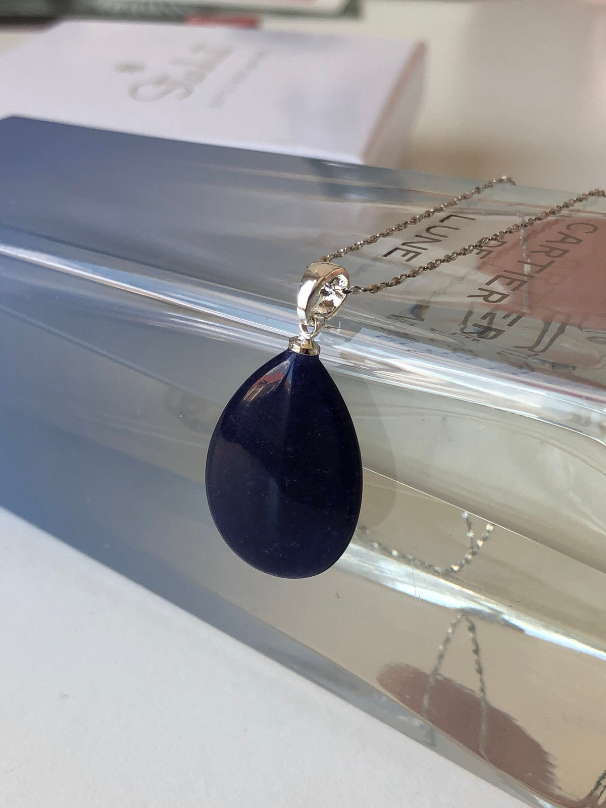 Royal Blue Agate Drop Pendant