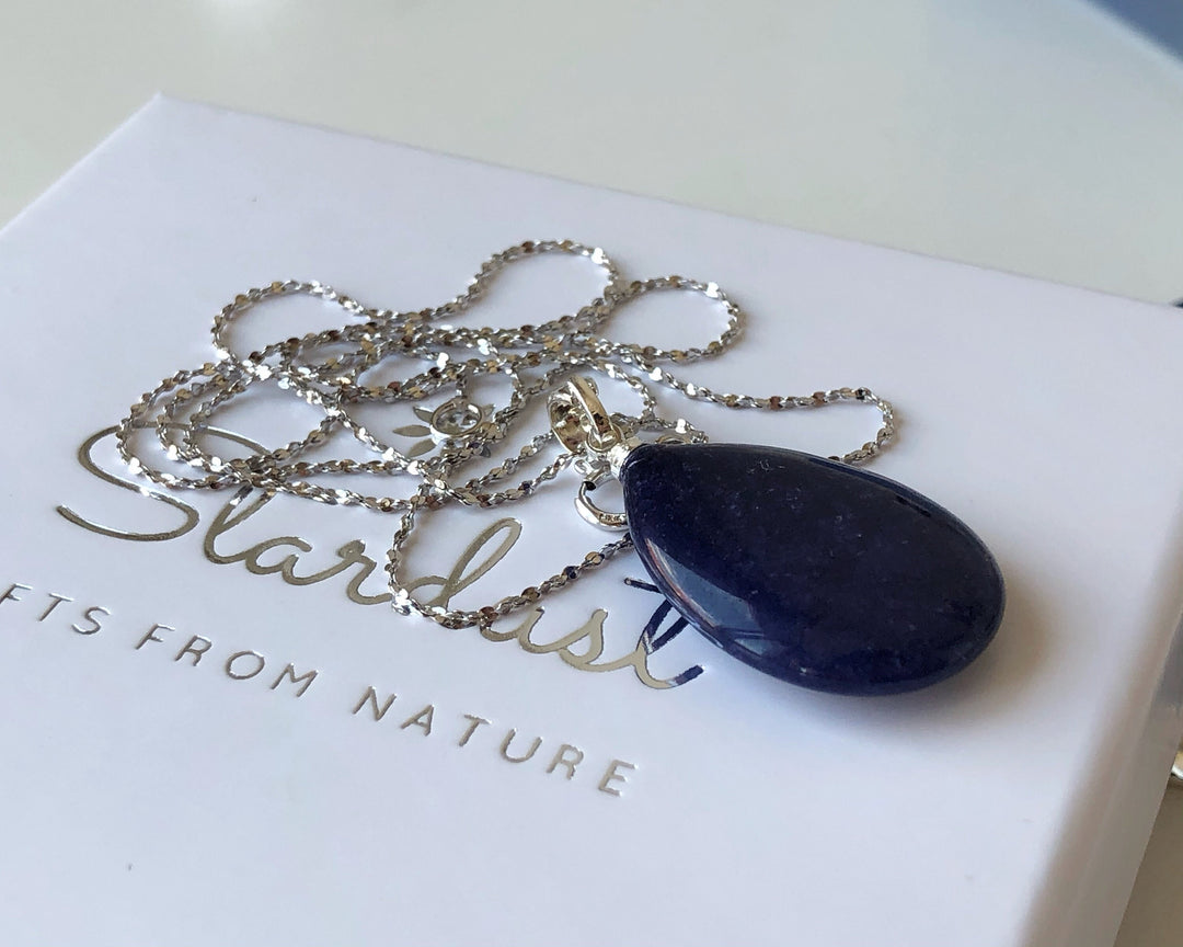 Royal Blue Agate Drop Pendant