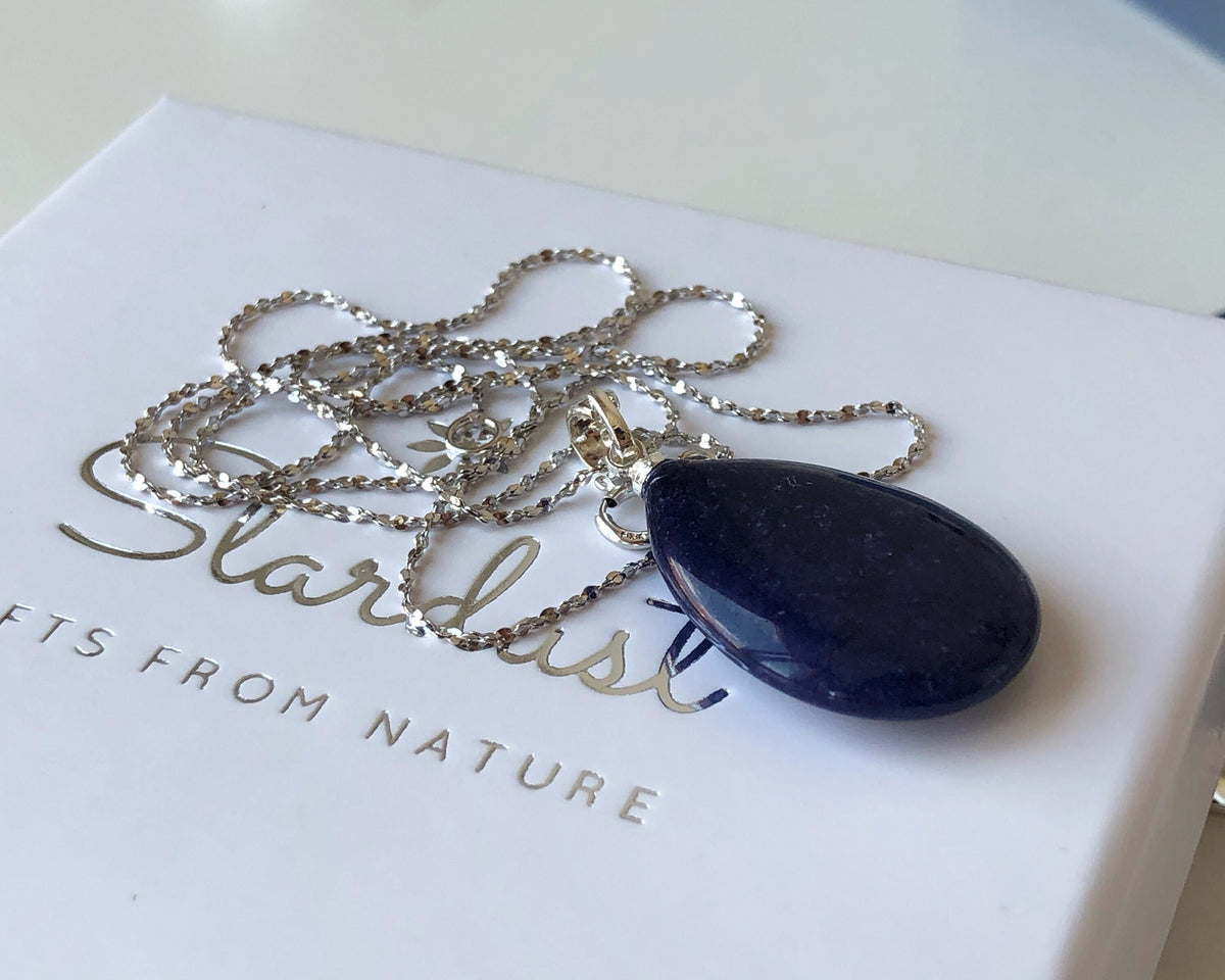 Royal Blue Agate Drop Pendant