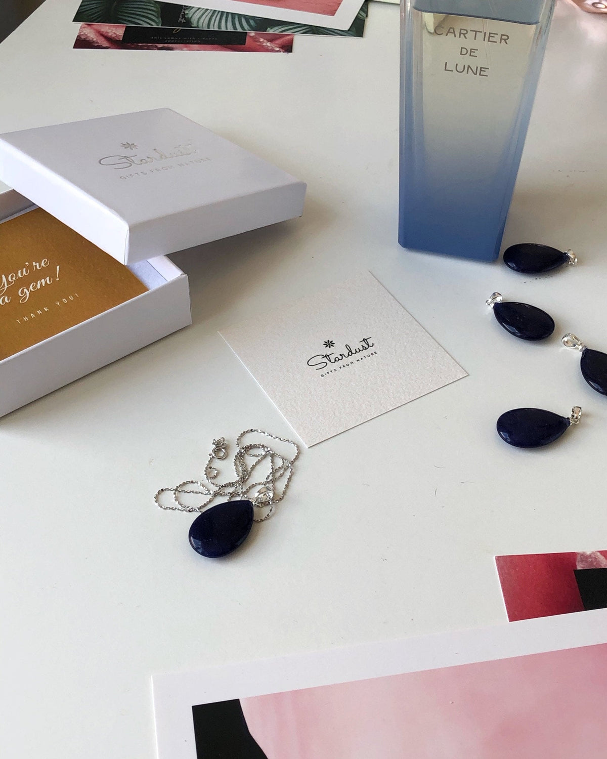 Royal Blue Agate Drop Pendant