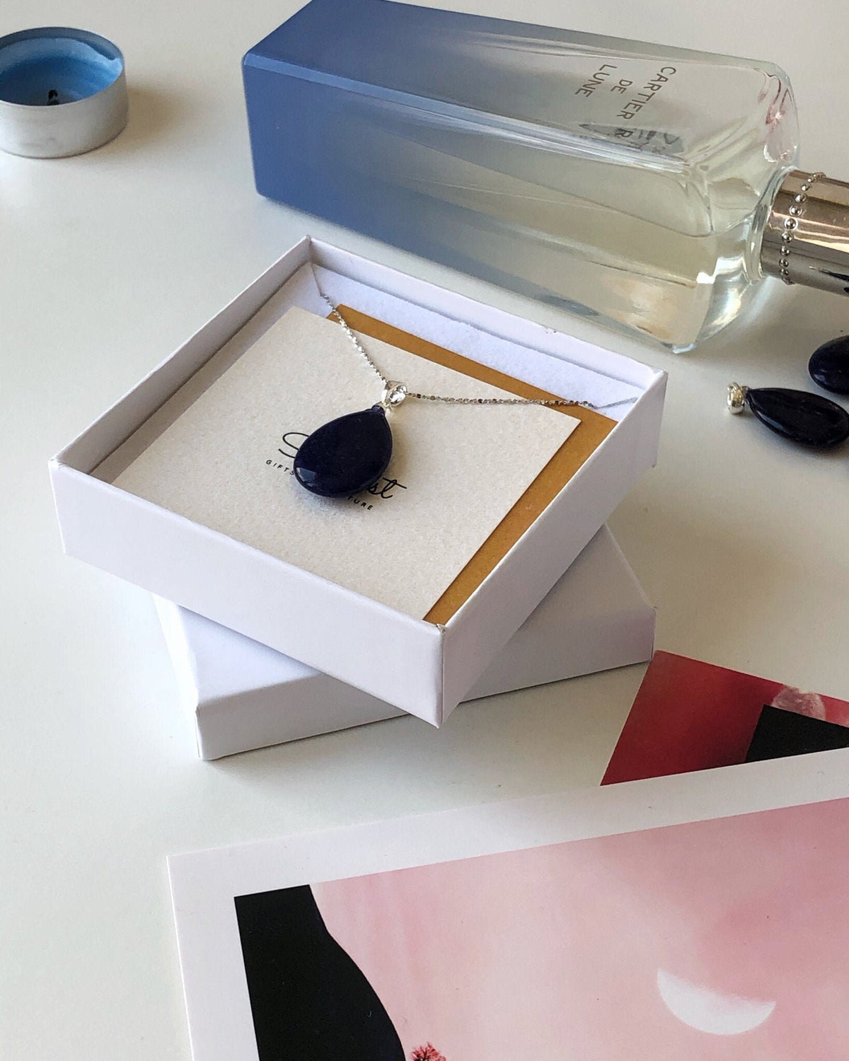 Royal Blue Agate Drop Pendant