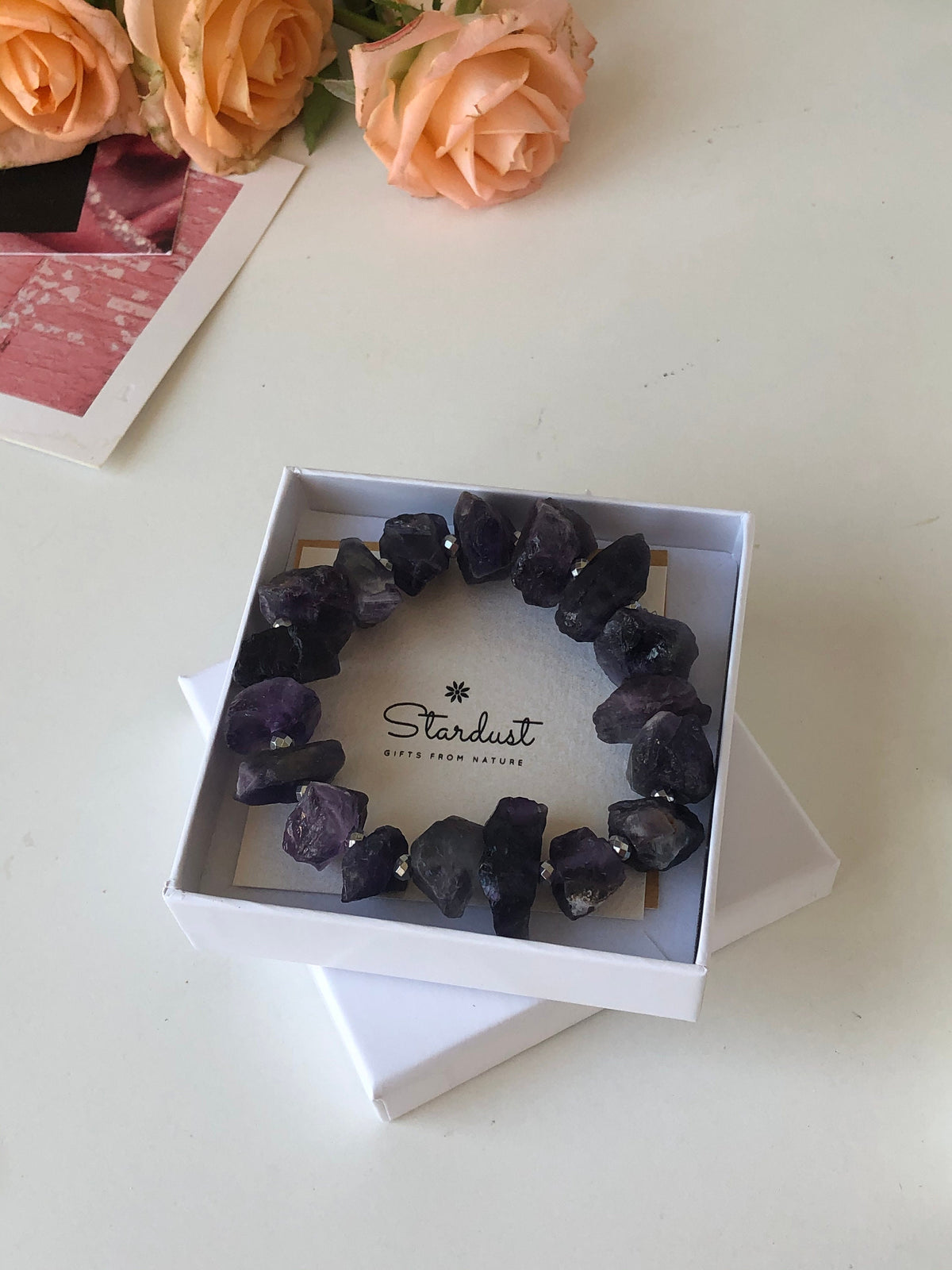 Raw purple Amethyst bracelet