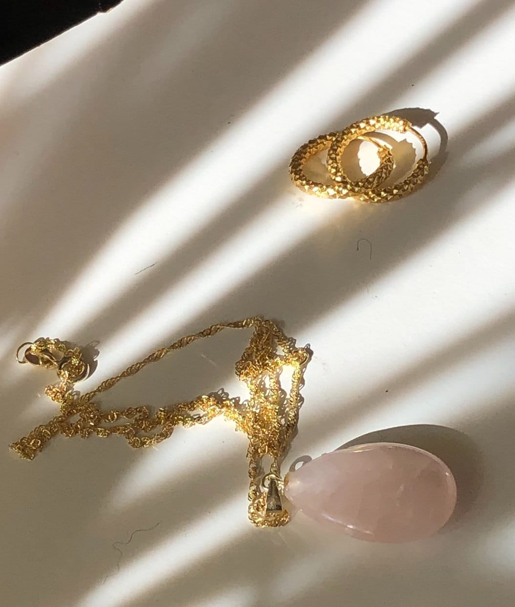 Rose Quartz Drop Pendant 1.5x2.5cm