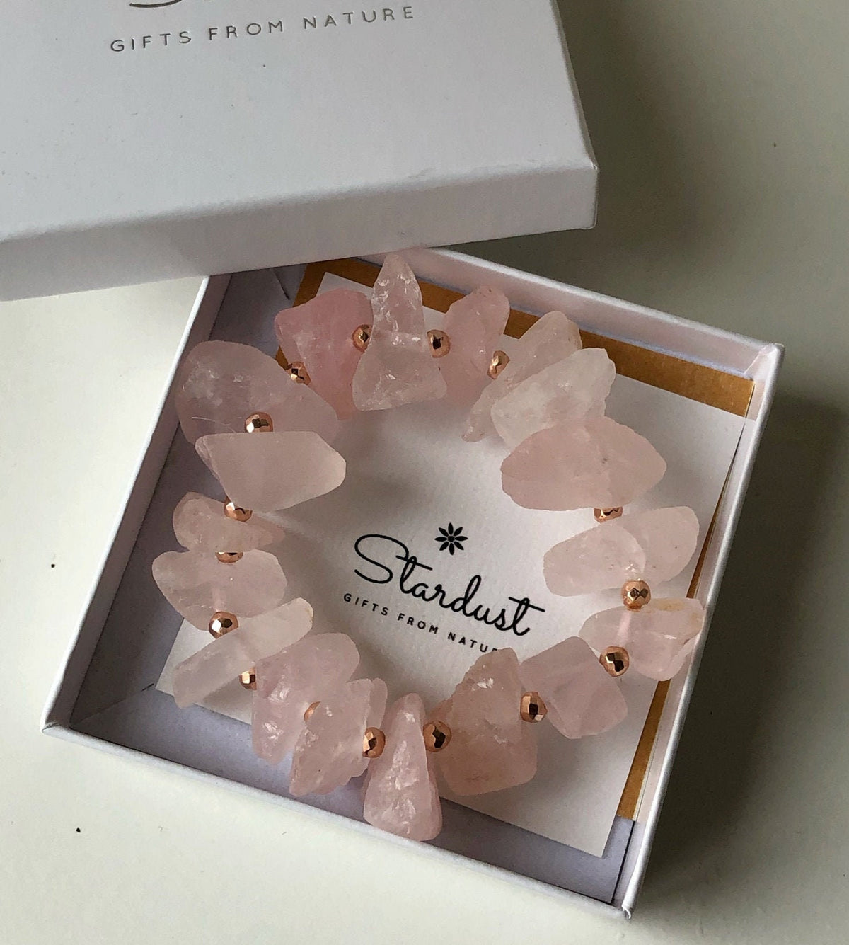 Raw Rose Quartz bracelet