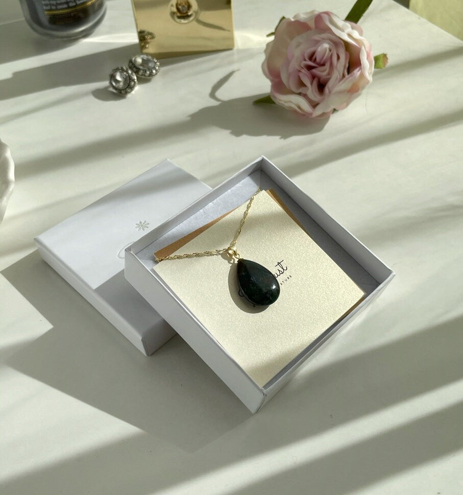 Bloodstone Drop Pendant 1.5x2.5cm