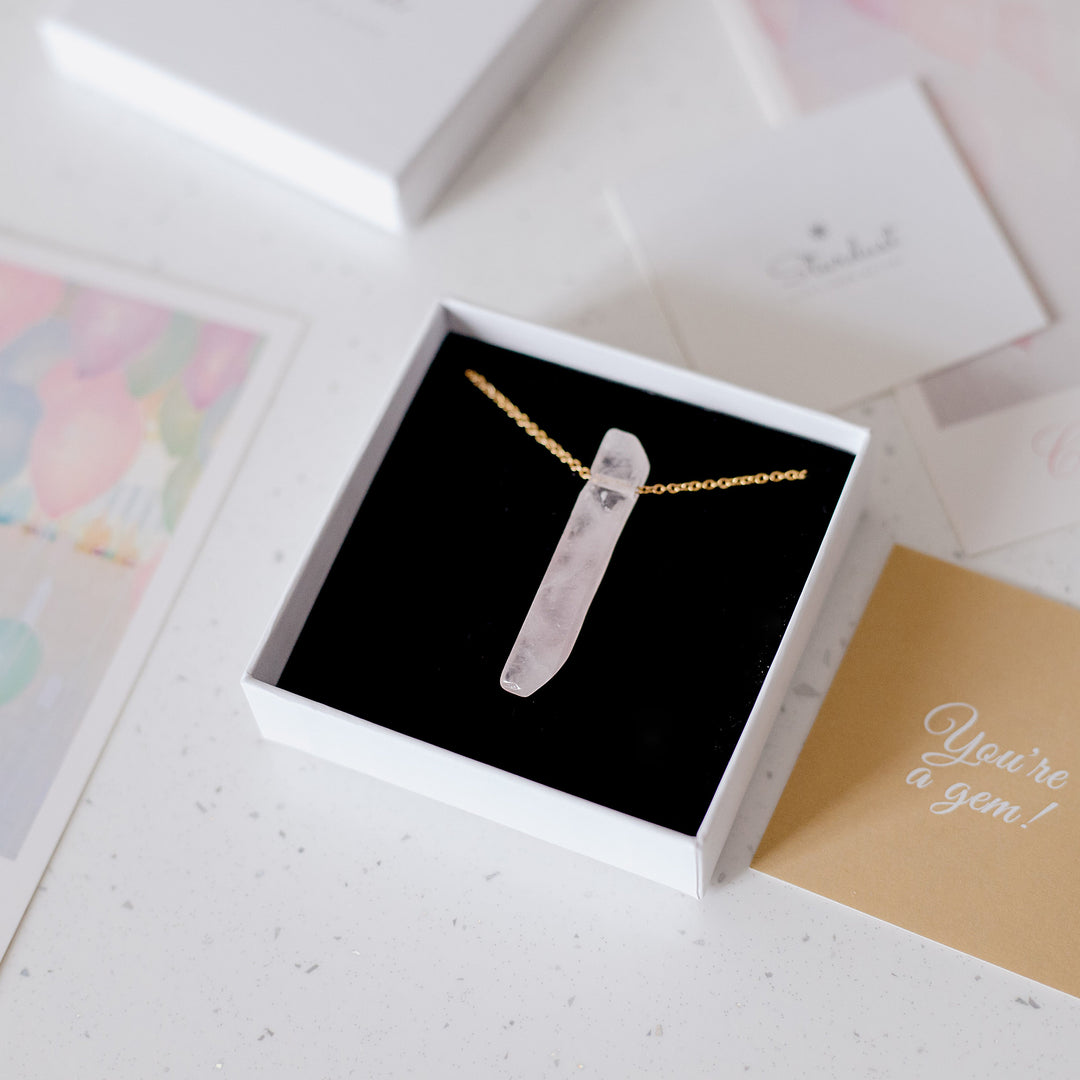 Rose Quartz Bar Pendant
