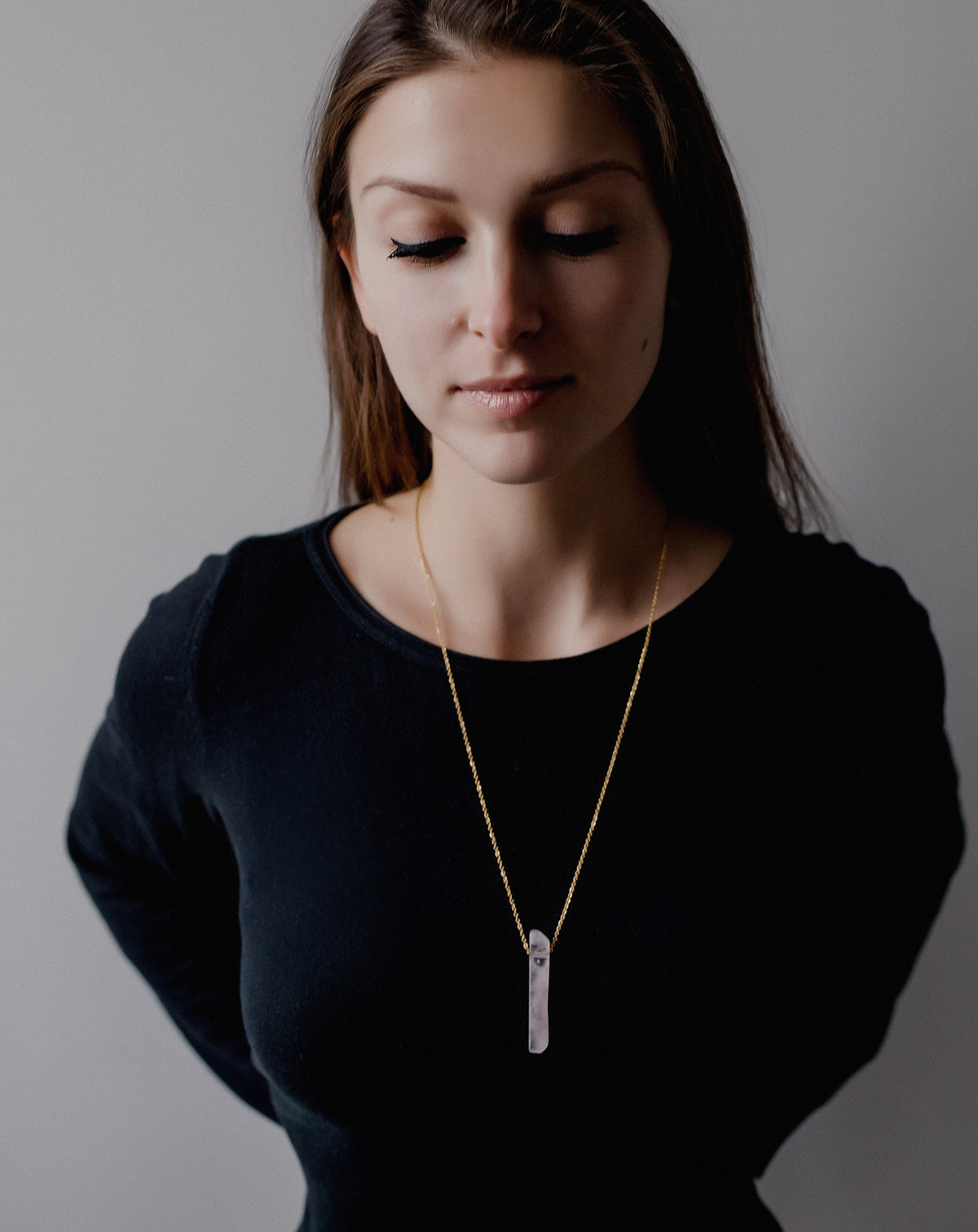 Rose Quartz Bar Pendant