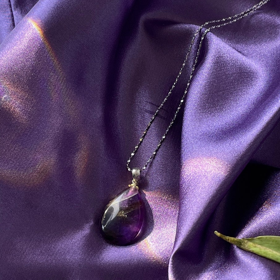 Amethyst Drop Pendant 1.5x2.5cm
