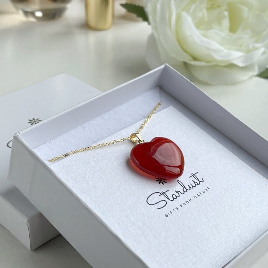 Carnelian Heart Pendant 2.5cm