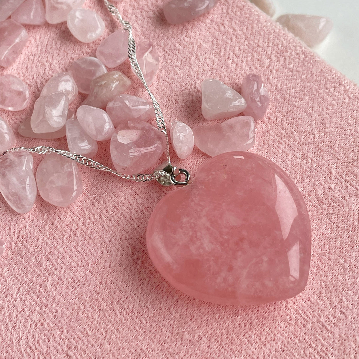 Vibrant pink Rose Quartz Pendant