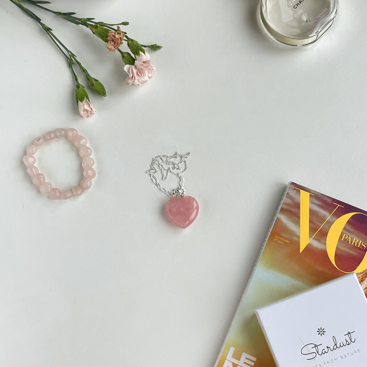 Vibrant pink Rose Quartz Pendant