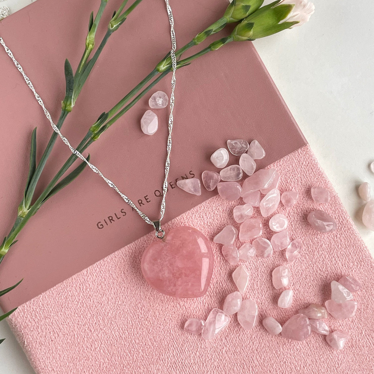 Vibrant pink Rose Quartz Pendant