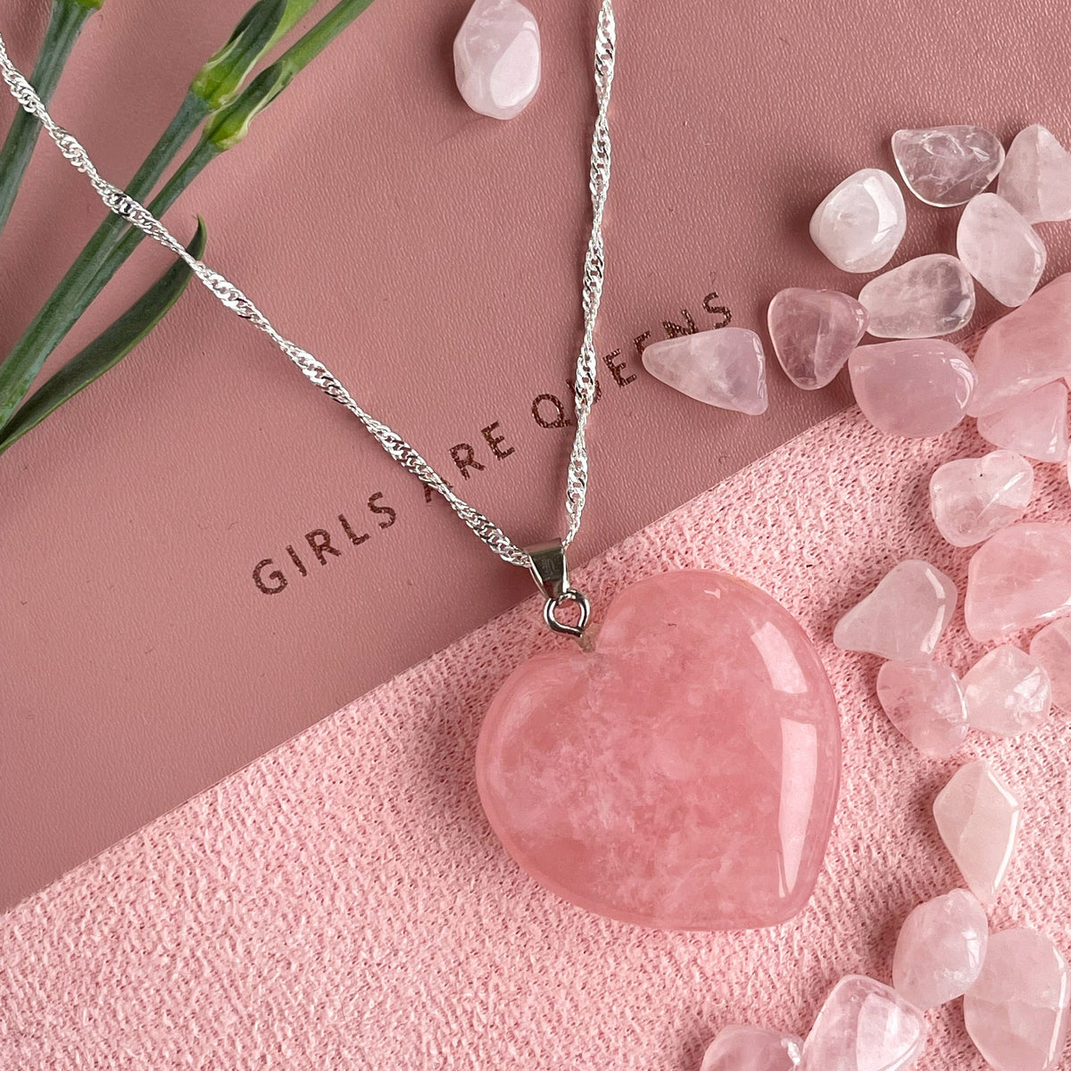 Vibrant pink Rose Quartz Pendant