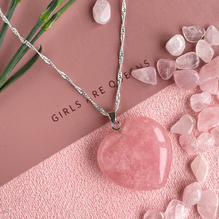 Vibrant pink Rose Quartz Pendant