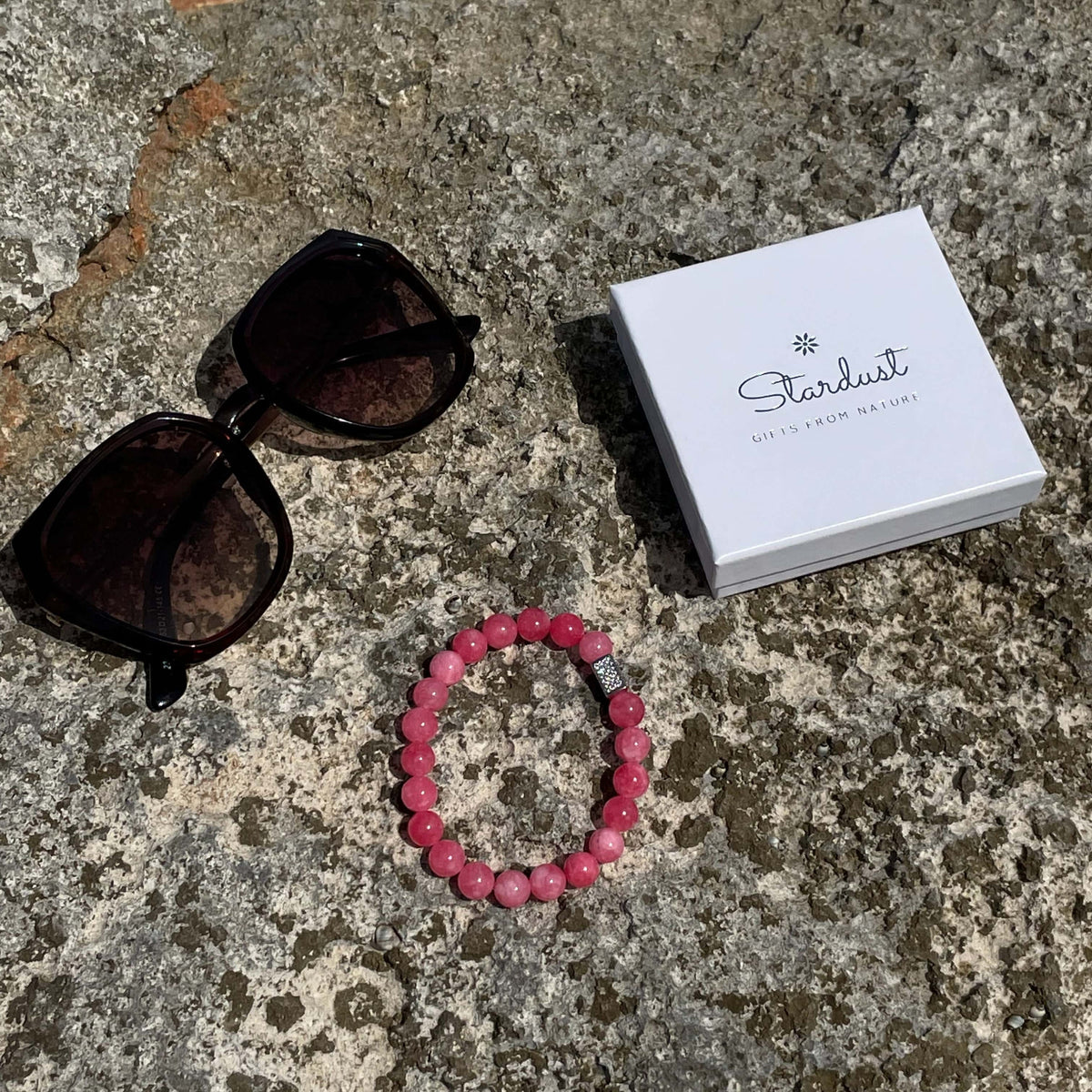 Rose Jade beaded bracelet