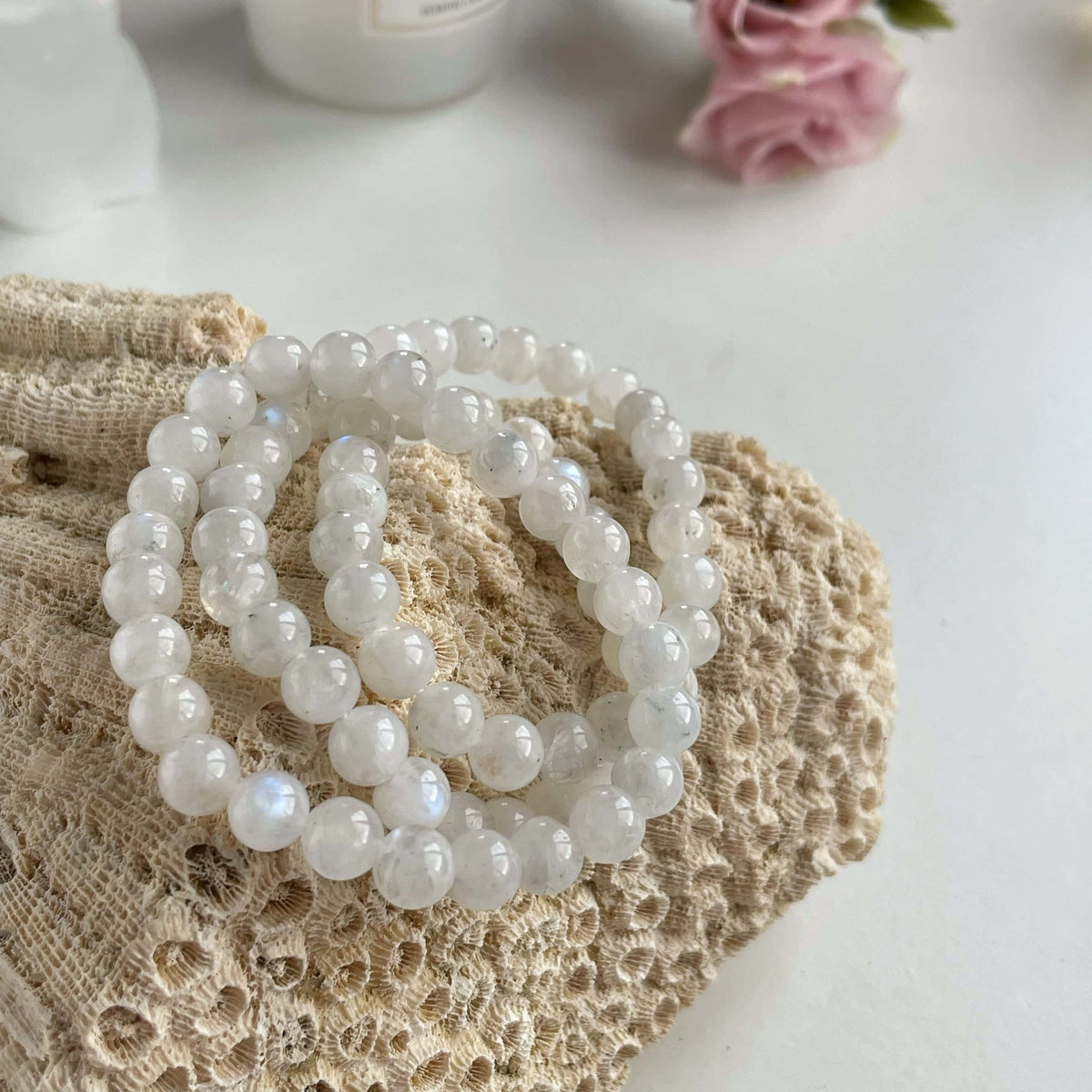 AAA+ Rainbow Moonstone Bracelet 8mm AAA+