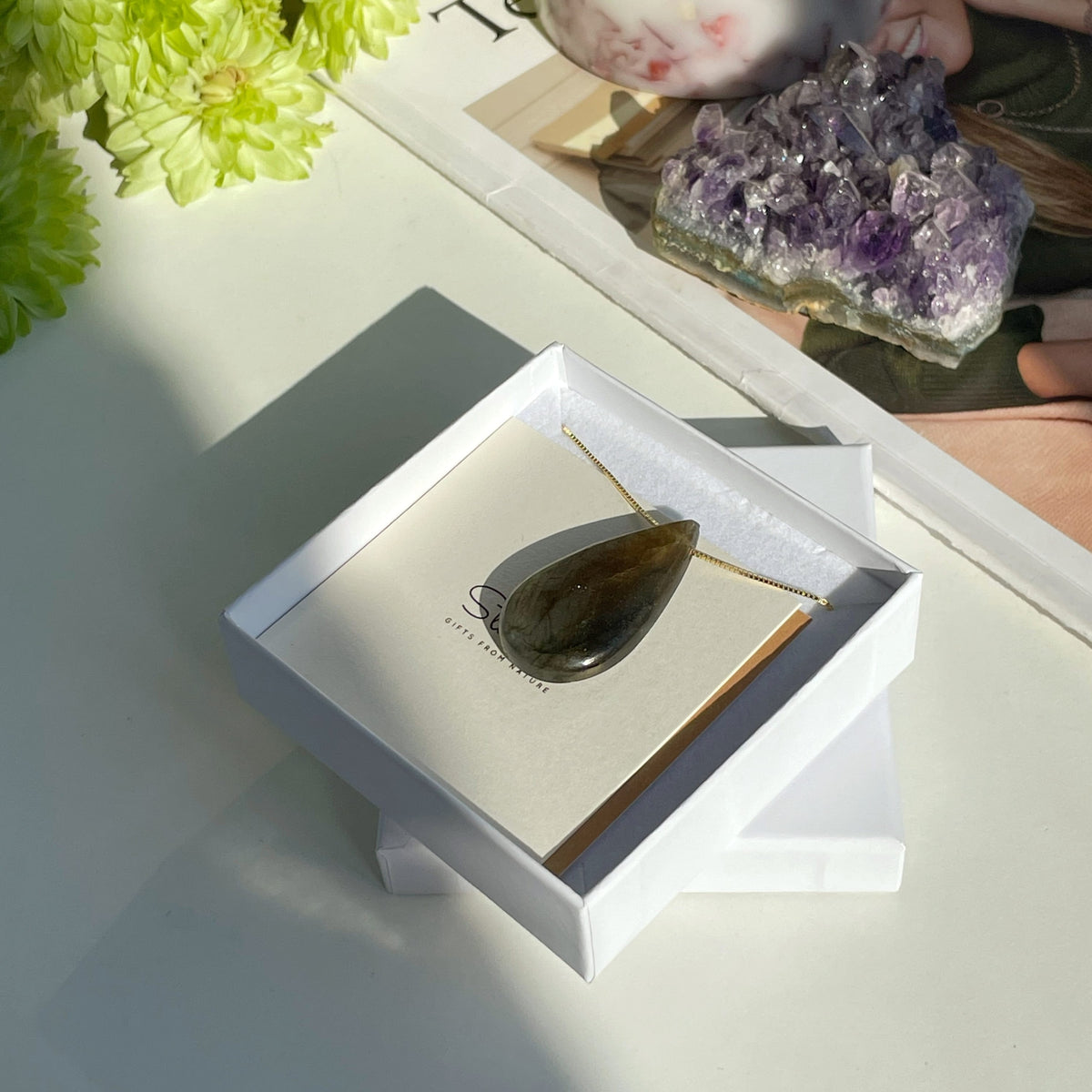 High grade Purple Labradorite necklace