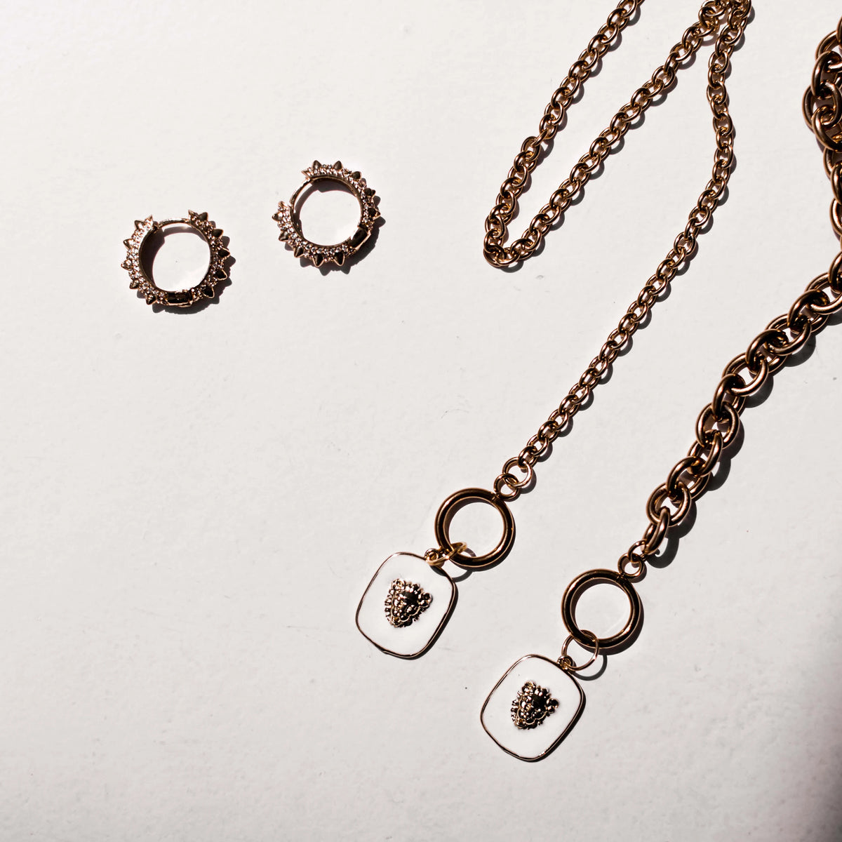 Luxury Gold-Filled Lion Necklace - Stainless Steel Chain Black Enamel Lion Pendant, Layering necklace