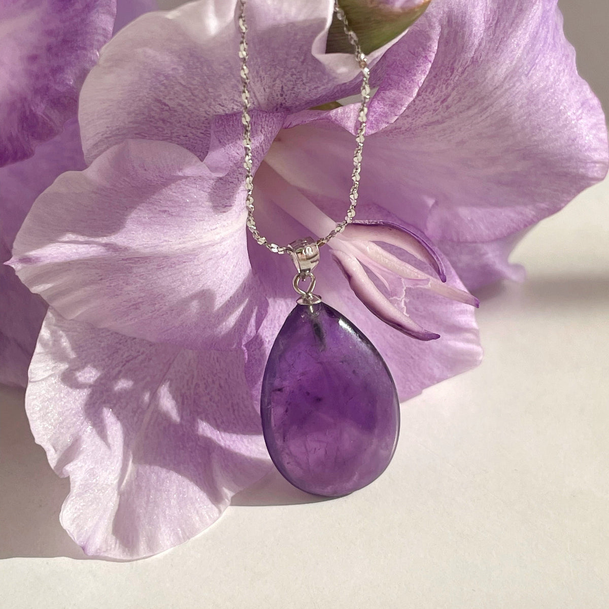 Amethyst Drop Pendant 1.5x2.5cm