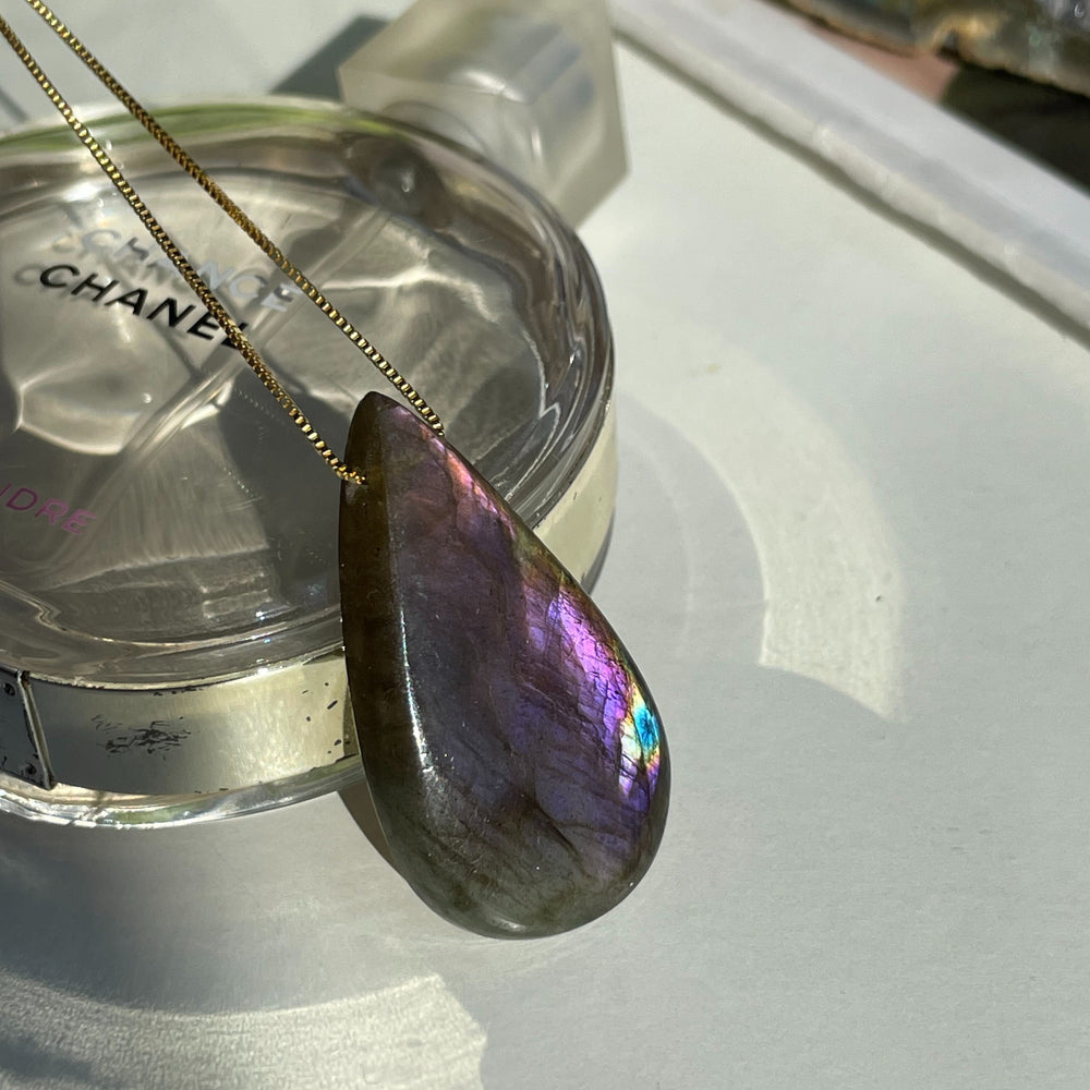 High grade Purple Labradorite necklace