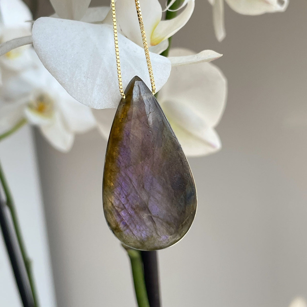 High grade Purple Labradorite necklace