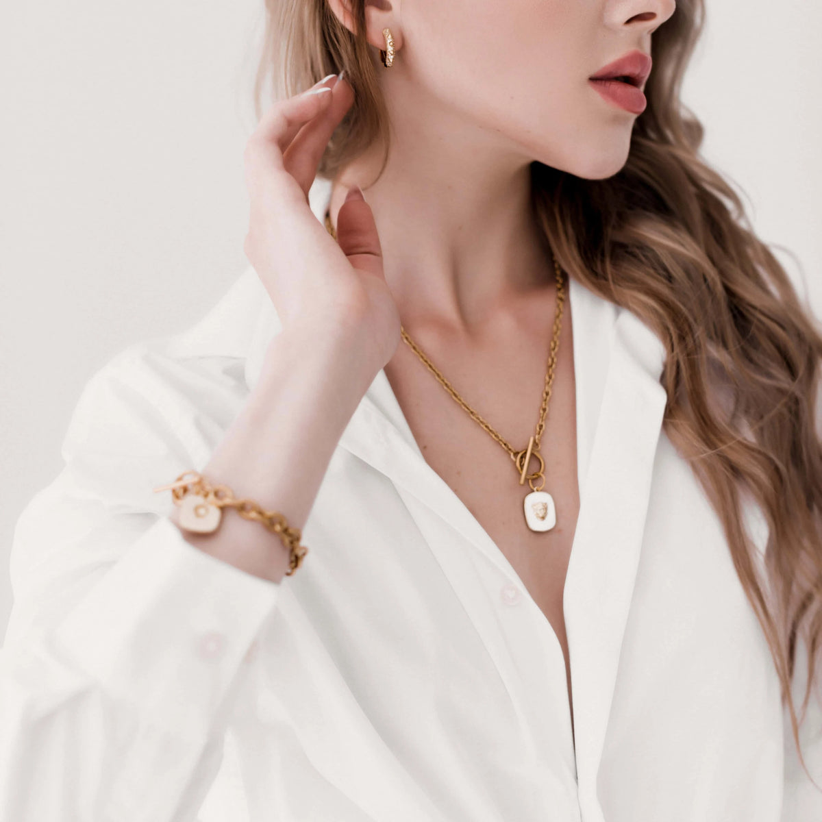 Luxury Gold-Filled Lion Necklace - Stainless Steel Chain Black Enamel Lion Pendant, Layering necklace