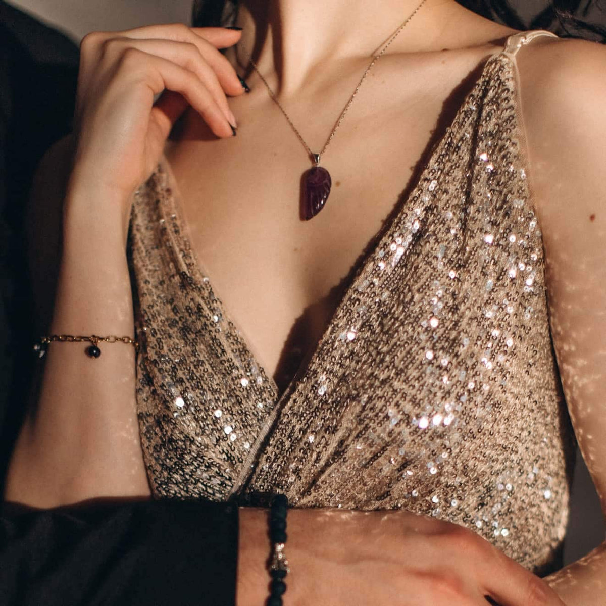 Amethyst Angel wing Pendant