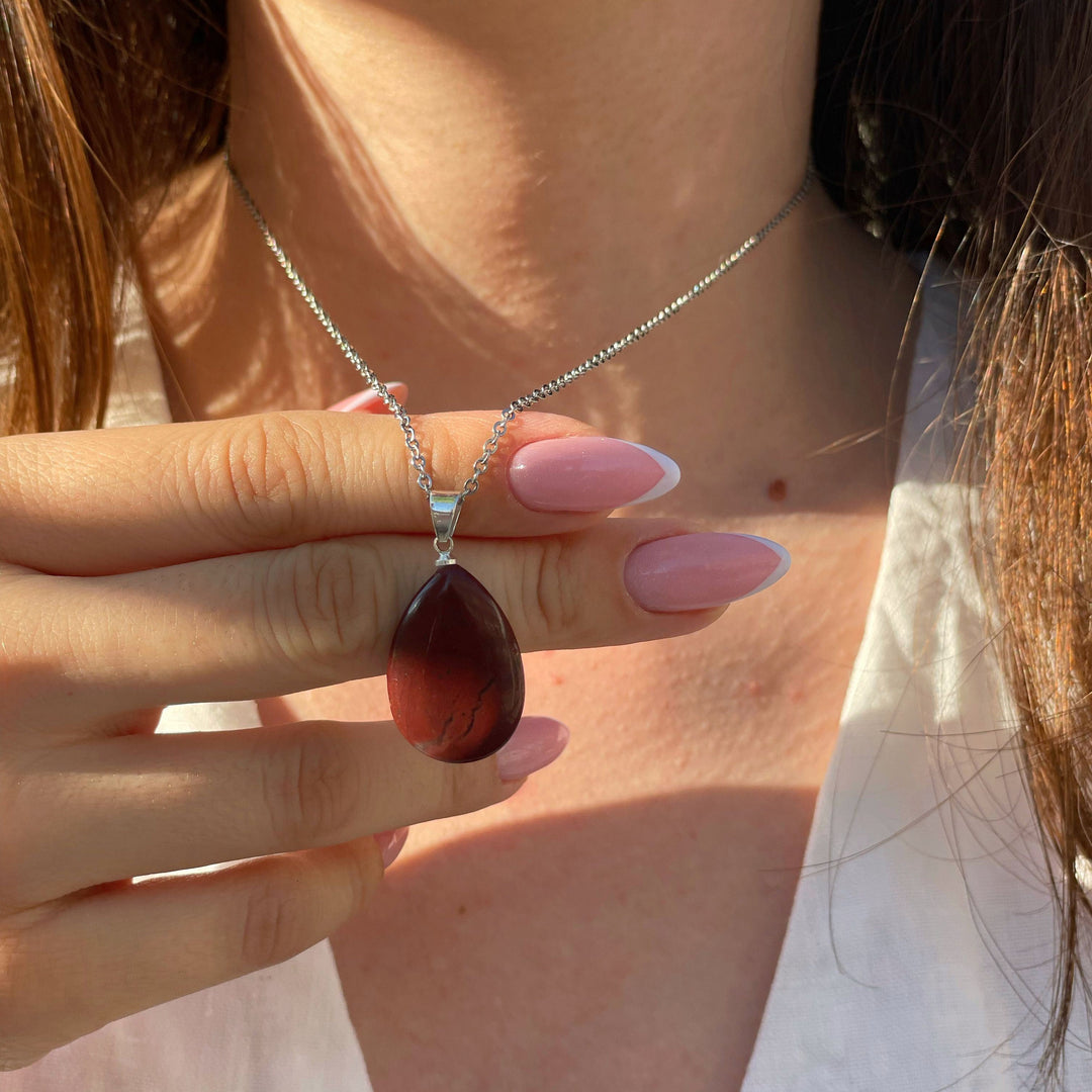 Sensuality stone, Rich Red Jasper Drop Pendant