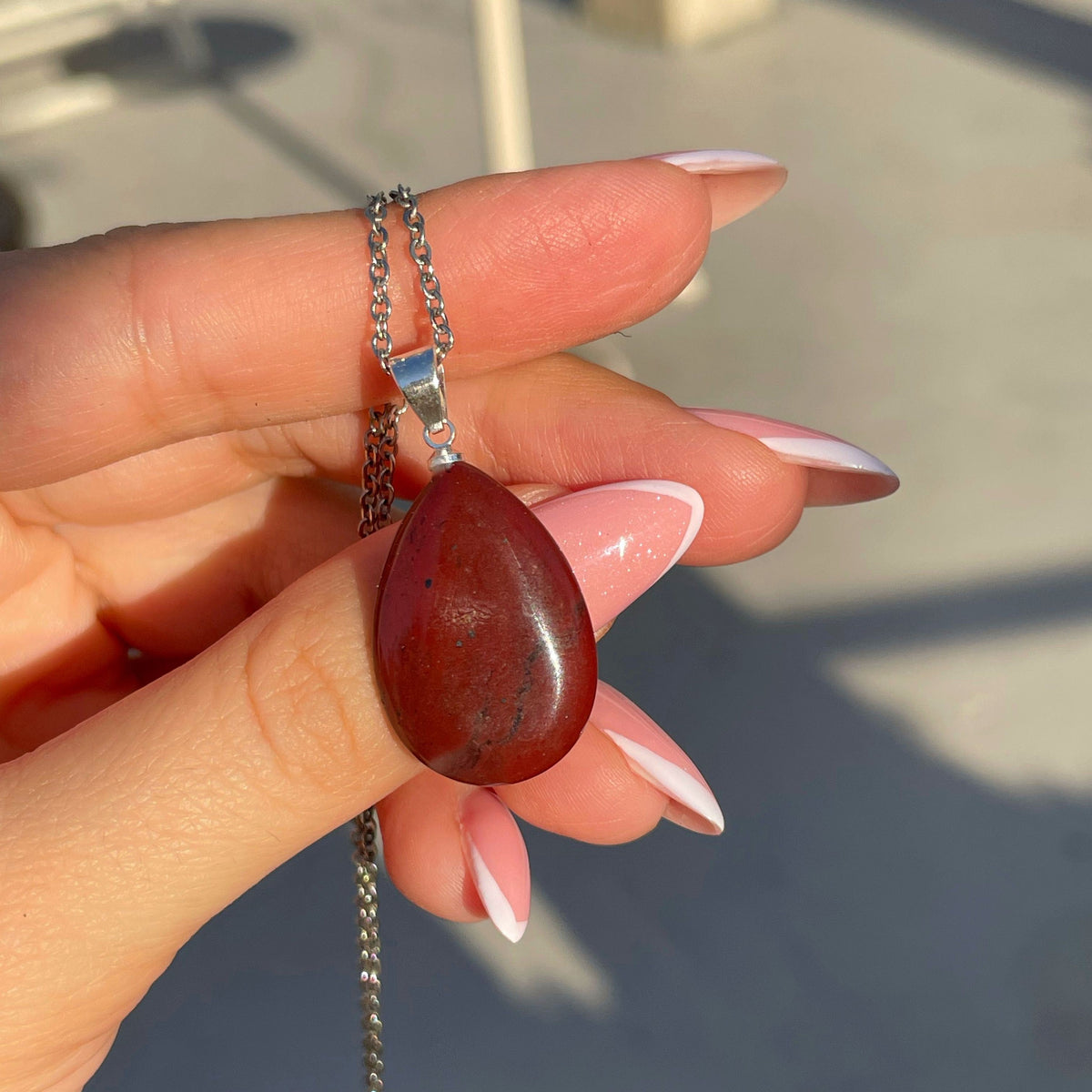 Sensuality stone, Rich Red Jasper Drop Pendant