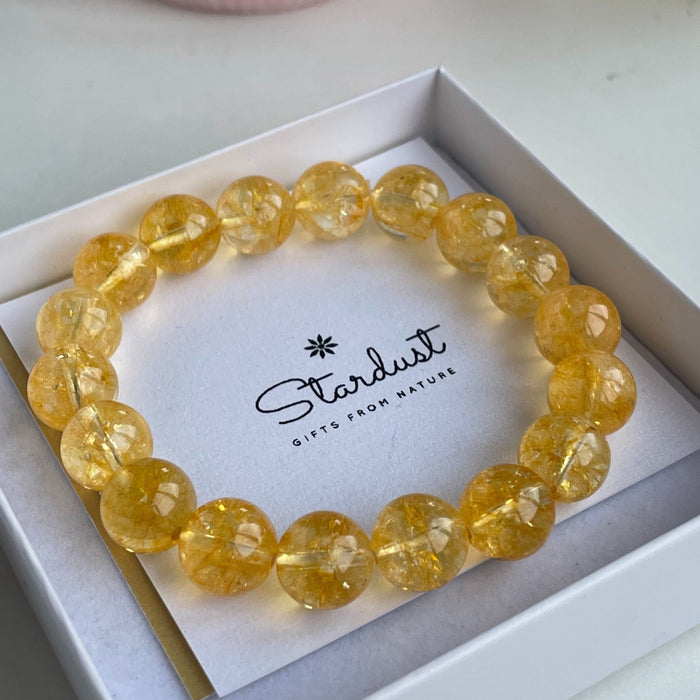 Natural unheated citrine bead bracelet