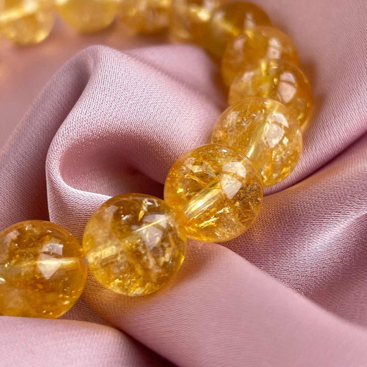 Natural unheated citrine bead bracelet