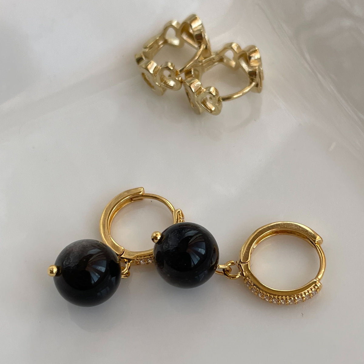 Small round Black Sheen Obsidian pendant