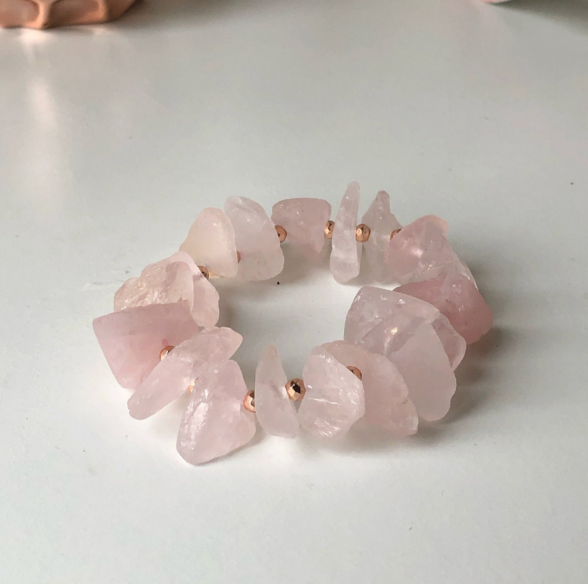 Raw Rose Quartz bracelet
