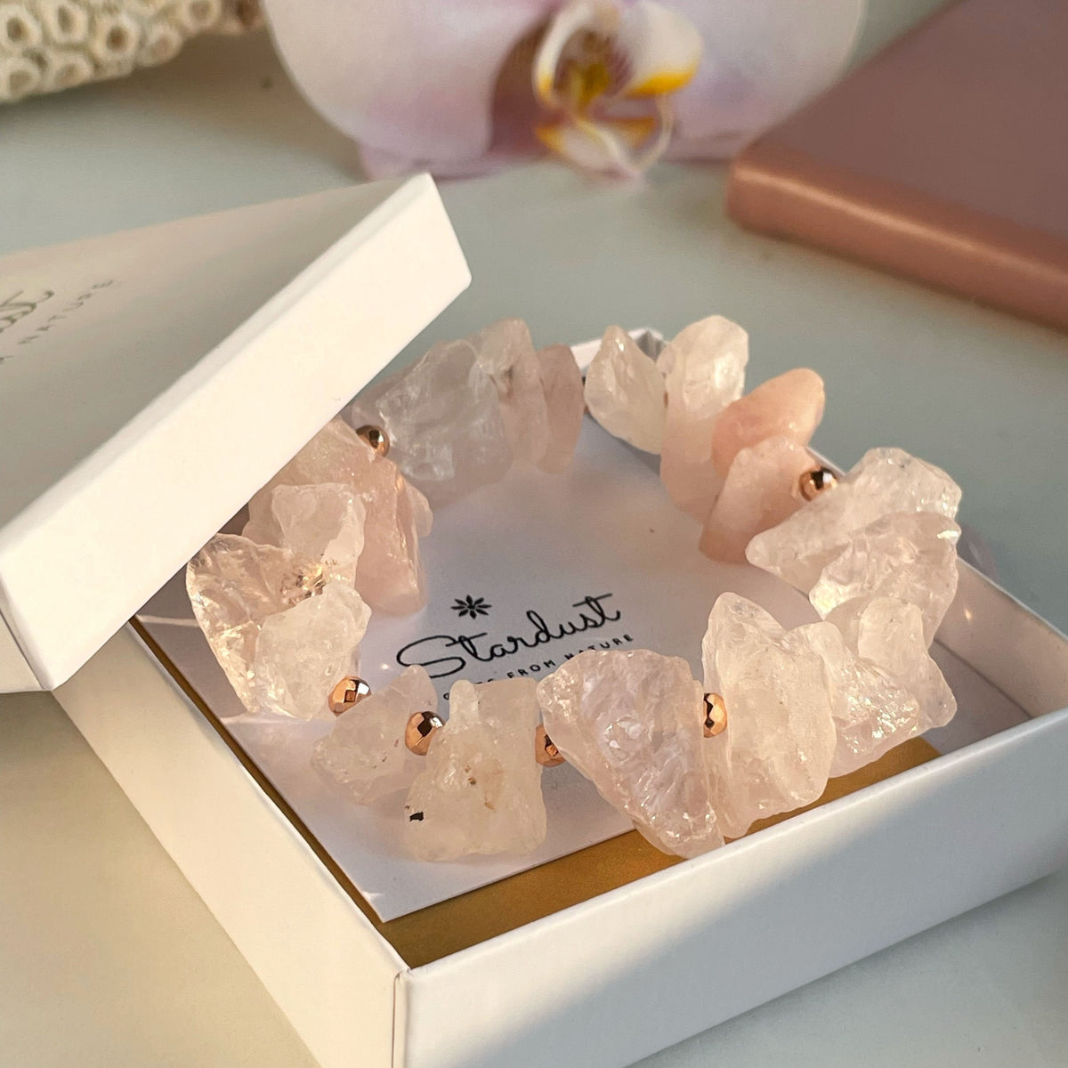 Raw Rose Quartz bracelet