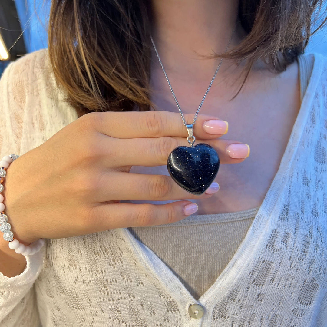 Blue Goldstone Heart pendant