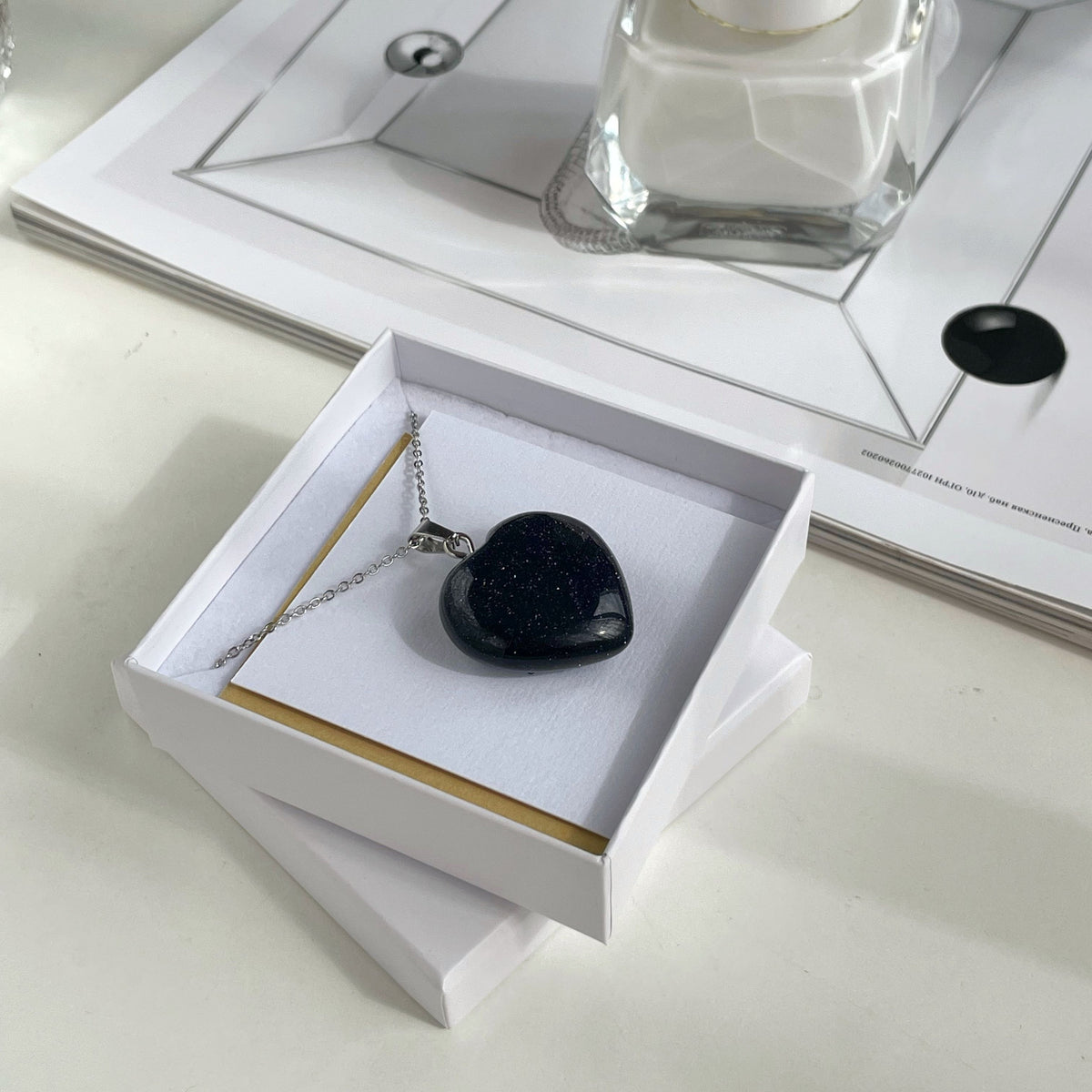 Blue Goldstone Heart pendant
