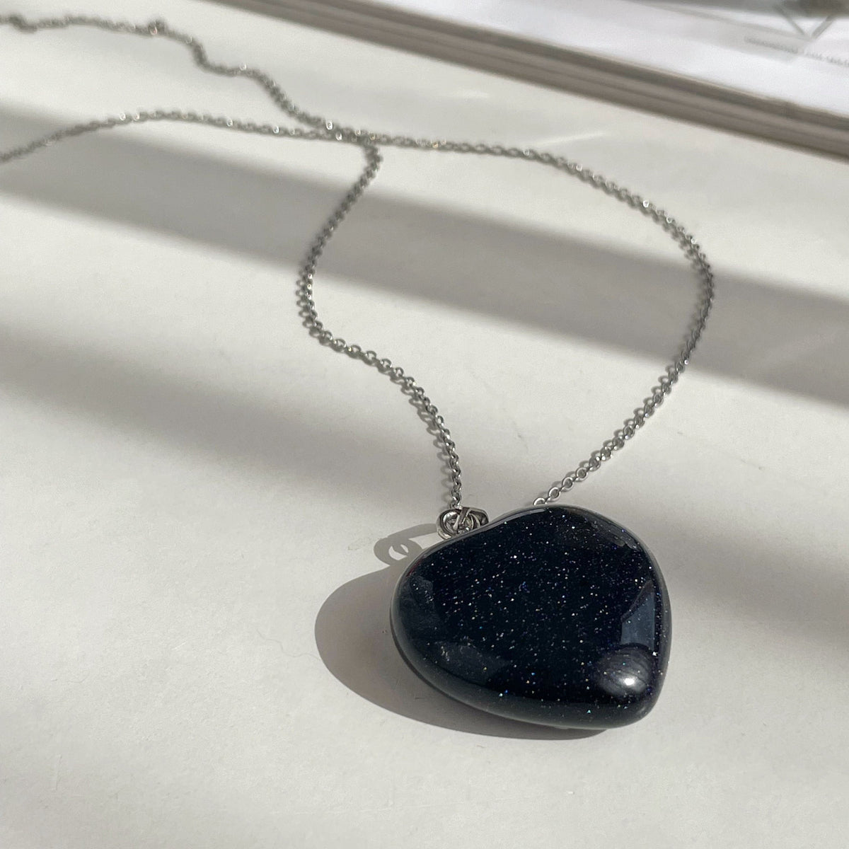 Blue Goldstone Heart pendant