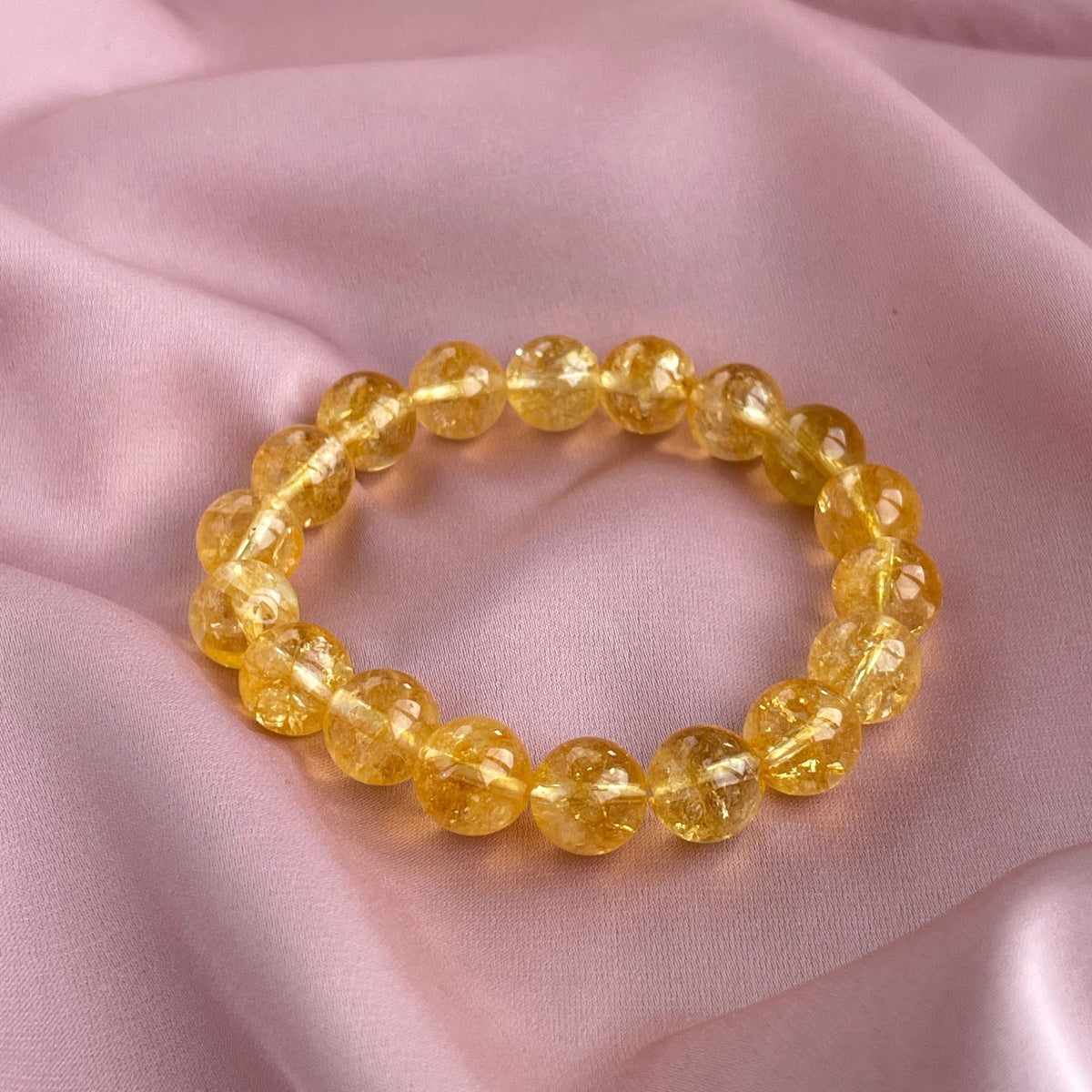 Natural unheated citrine bead bracelet