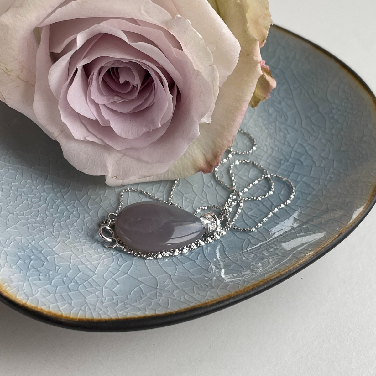 Royal Grey Agate drop pendant