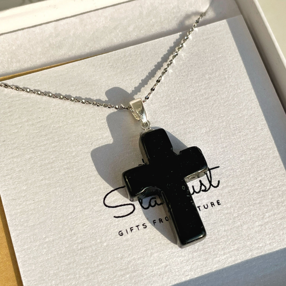 Black Obsidian Cross pendant