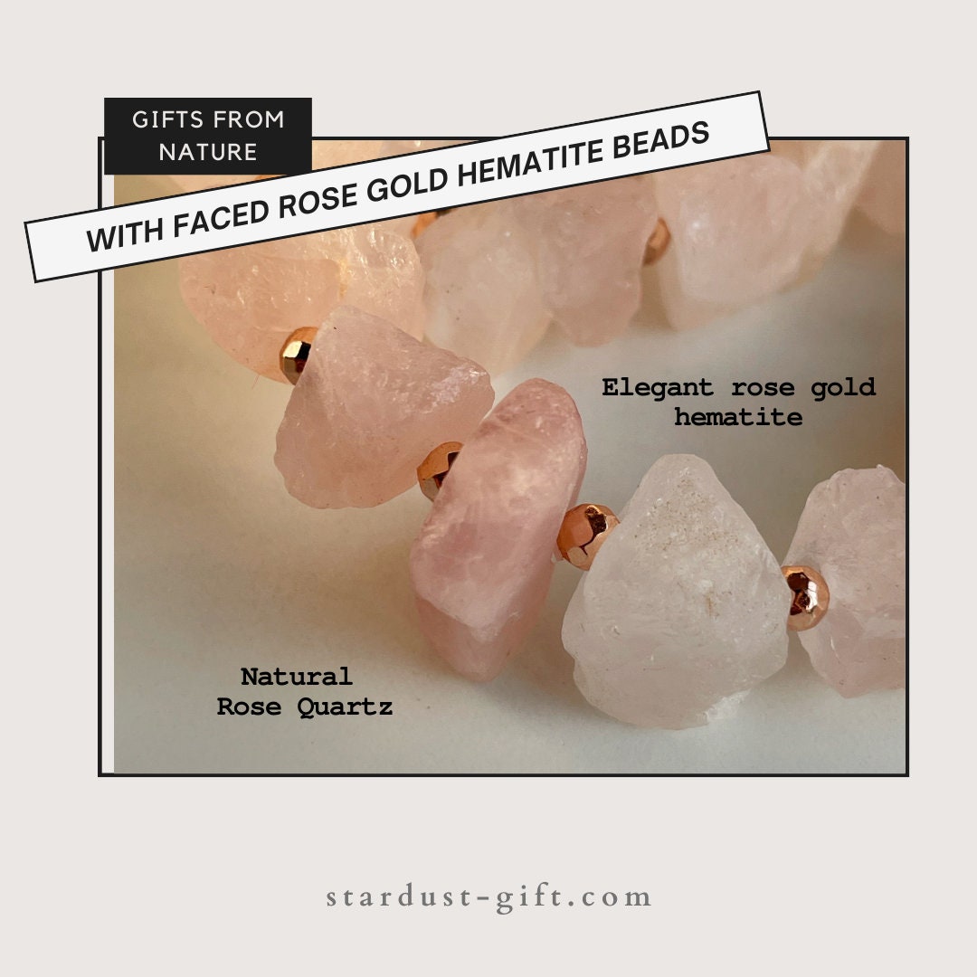 Raw Rose Quartz bracelet
